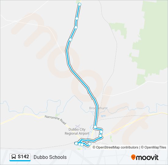 S142 bus Line Map