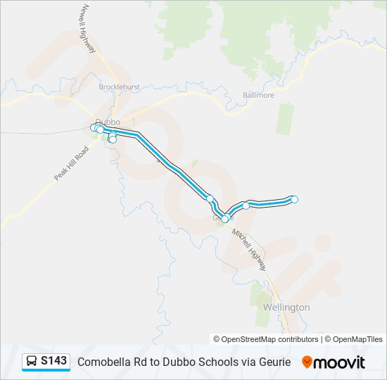 S143 bus Line Map