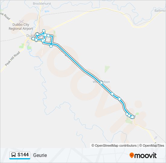 Mapa de S144 de autobús