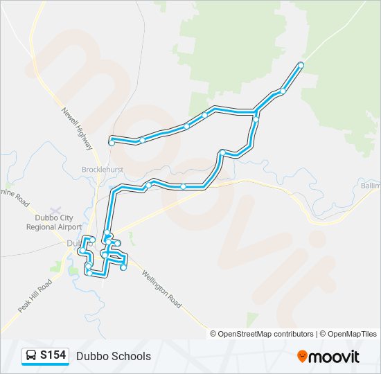 S154 bus Line Map