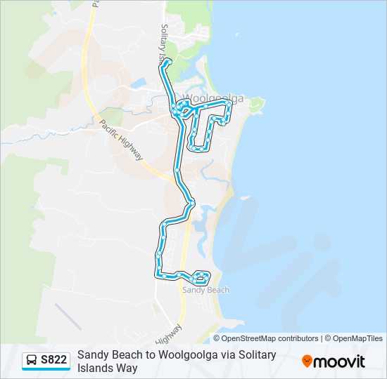S822 bus Line Map