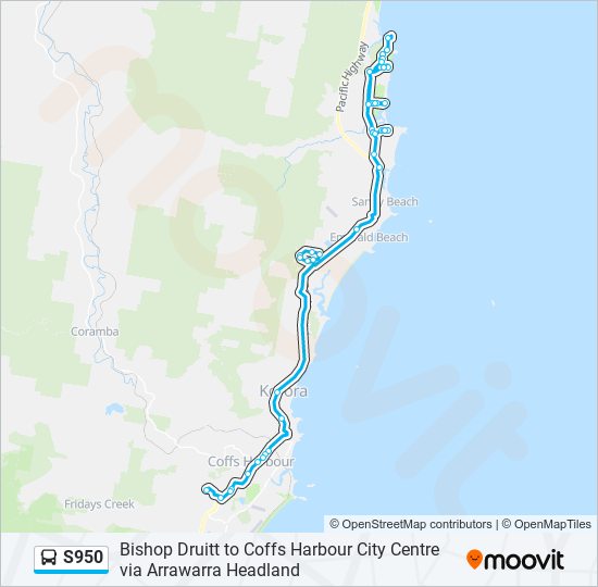 S950 bus Line Map