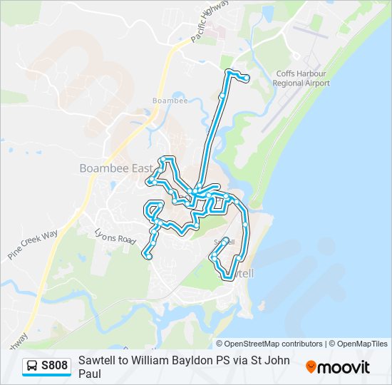 S808 bus Line Map