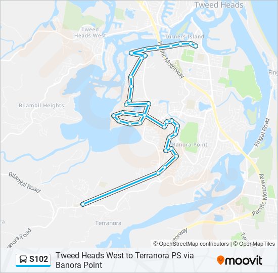 s102 Route: Schedules, Stops & Maps - Terranora (Updated)