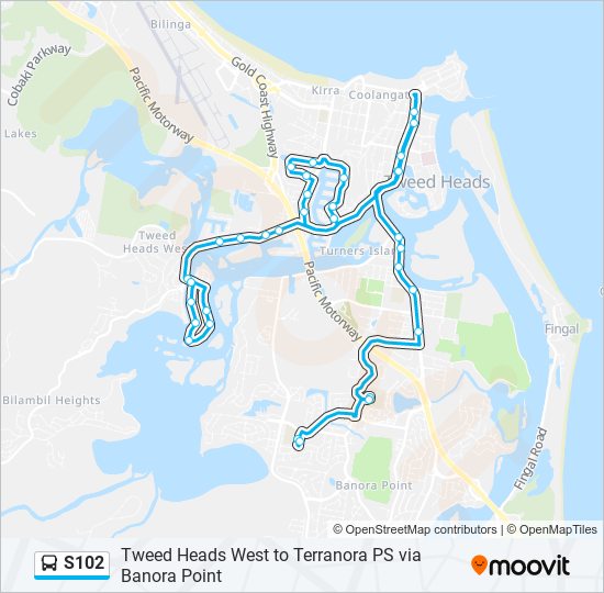 s102 Route: Schedules, Stops & Maps - Banora Pt High (Updated)