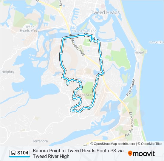 s104 Route: Schedules, Stops & Maps - Tweed Heads South (Updated)