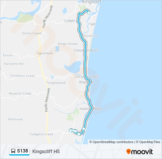 s138 Route: Schedules, Stops & Maps - Kingscliff HS (Updated)