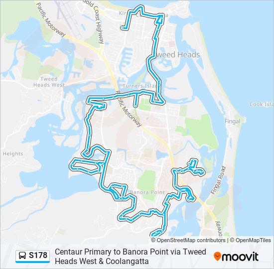 s178 Route: Schedules, Stops & Maps - Banora Pt East (Updated)