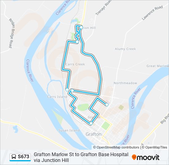 Mapa de S673 de autobús