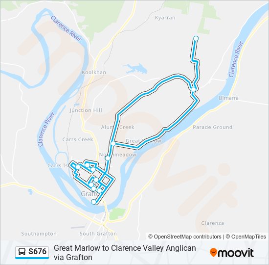 Mapa de S676 de autobús