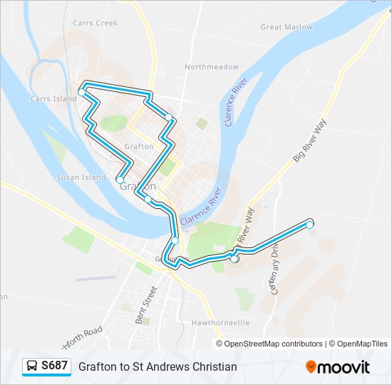 S687 bus Line Map