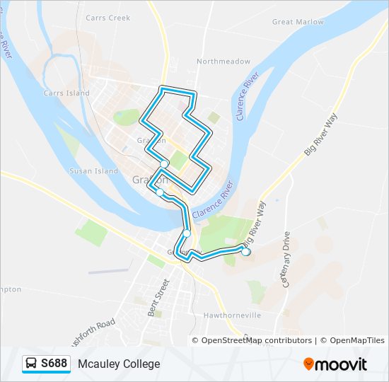 Mapa de S688 de autobús