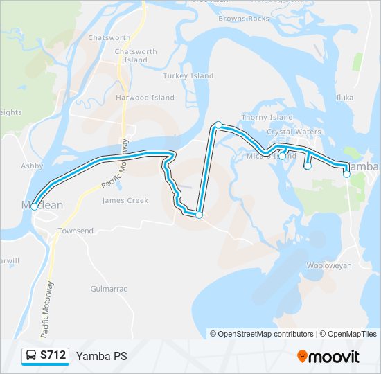 Mapa de S712 de autobús