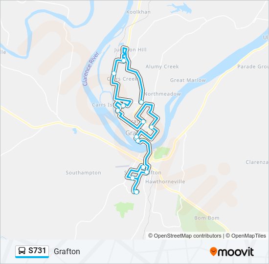 Mapa de S731 de autobús