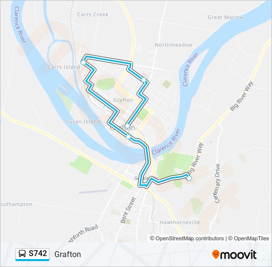 Mapa de S742 de autobús