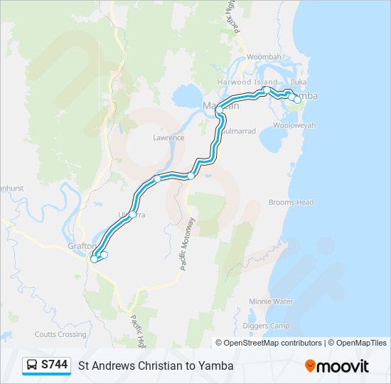 Mapa de S744 de autobús