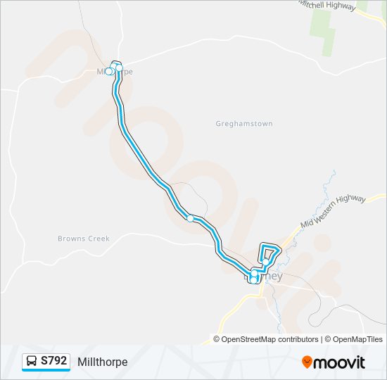 s792 Route Schedules, Stops & Maps Millthorpe (Updated)