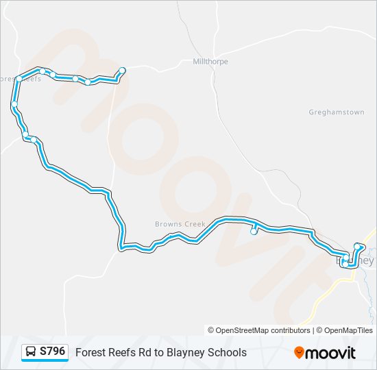 S796 bus Line Map