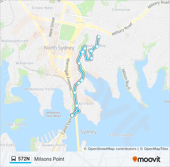 572N bus Line Map