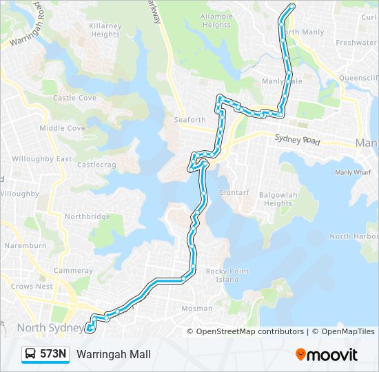 573N bus Line Map