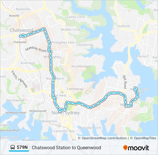 579N bus Line Map