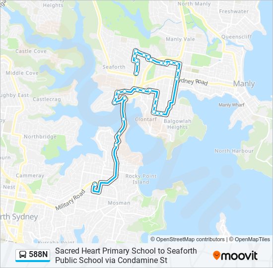 588N bus Line Map