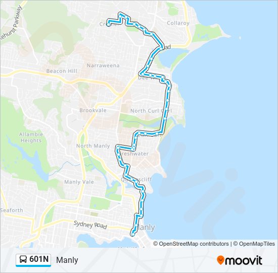 601n Route: Schedules, Stops & Maps - Manly (Updated)