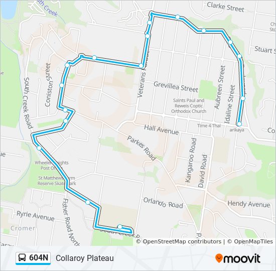 604N bus Line Map