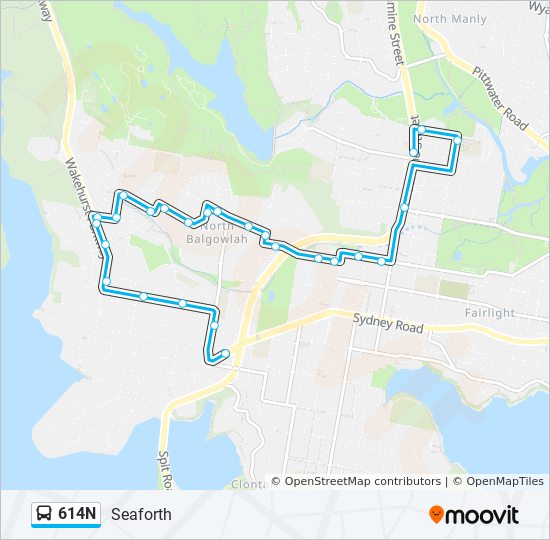 Mapa de 614N de autobús