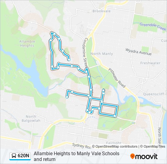 620N bus Line Map