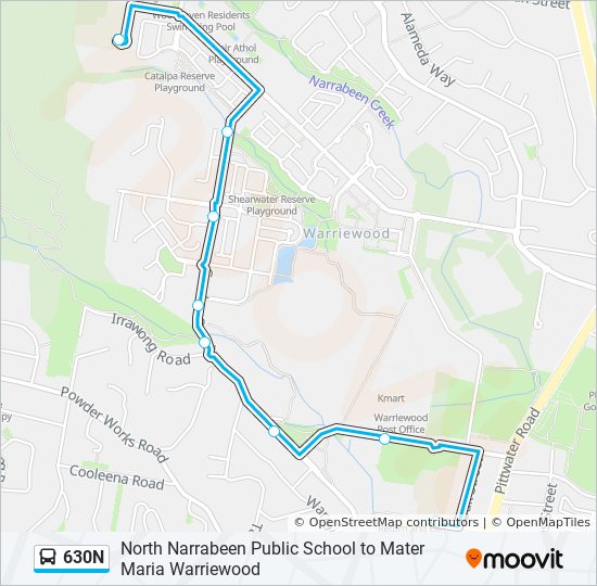 630N bus Line Map