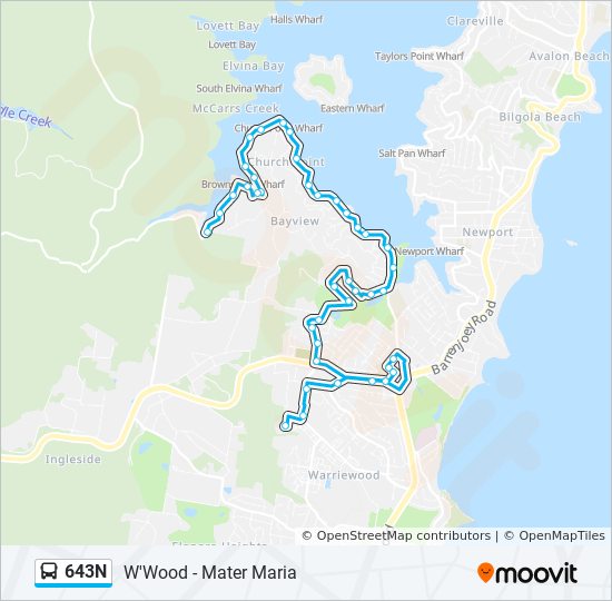 643N bus Line Map