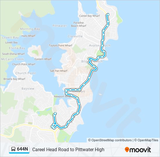 644n Route: Schedules, Stops & Maps - Pittwater High (updated)