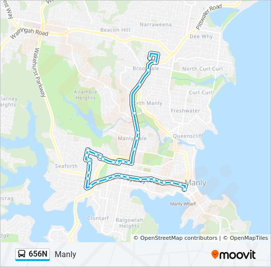 656N bus Line Map