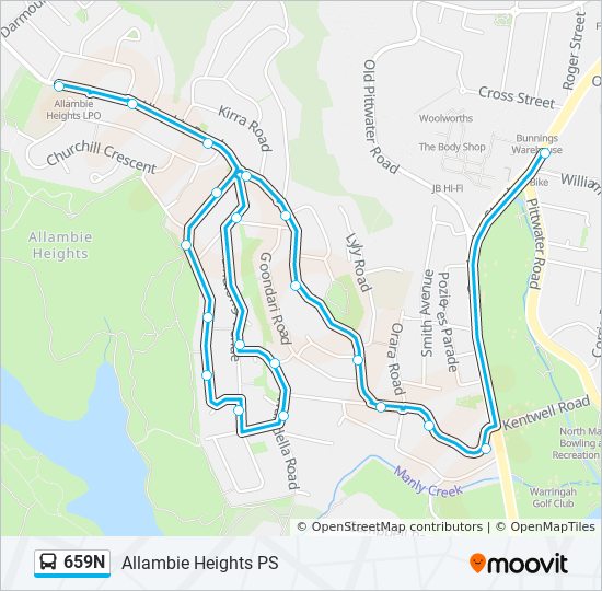 659N bus Line Map