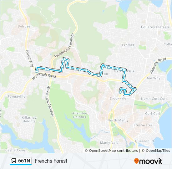 Mapa de 661N de autobús