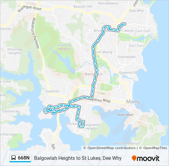 668N bus Line Map