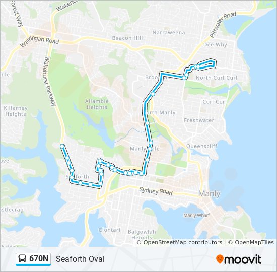 670N bus Line Map