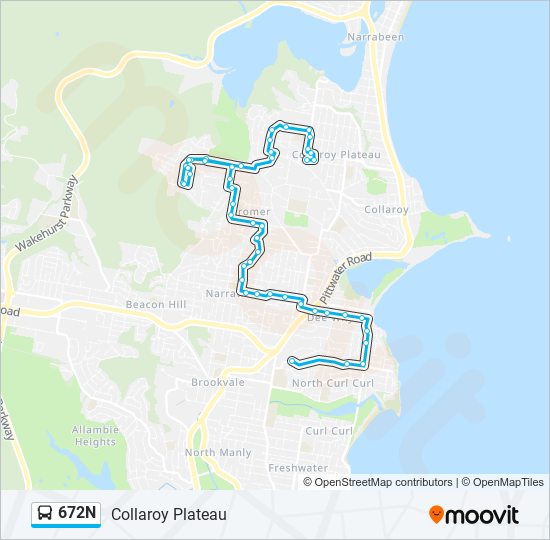 672n Route: Schedules, Stops & Maps - Collaroy Plateau (Updated)