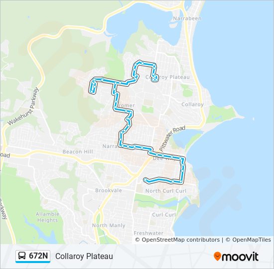 Mapa de 672N de autobús