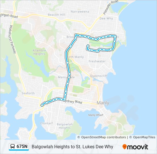 Mapa de 675N de autobús