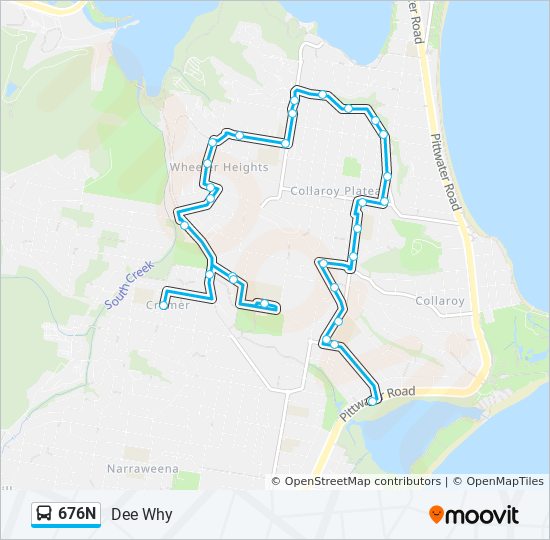 676N bus Line Map