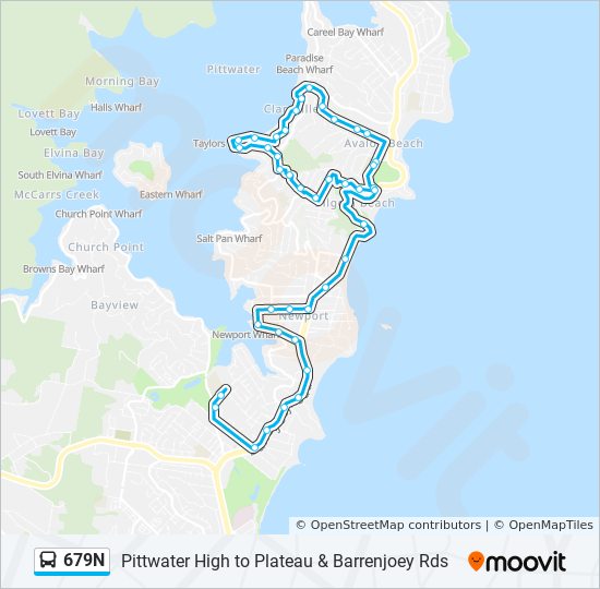 Mapa de 679N de autobús