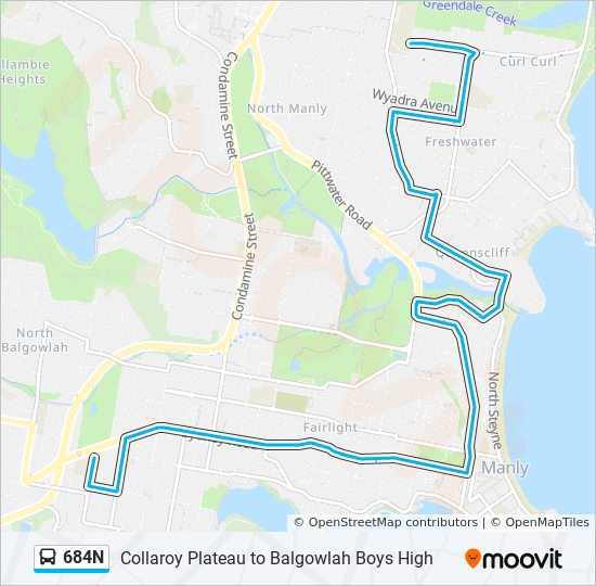 Mapa de 684N de autobús