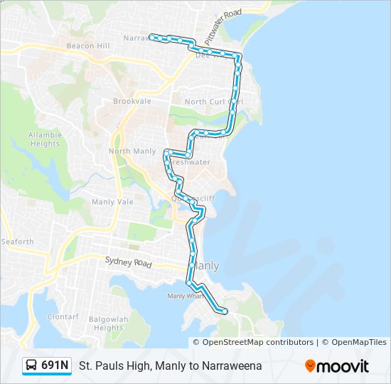 Mapa de 691N de autobús