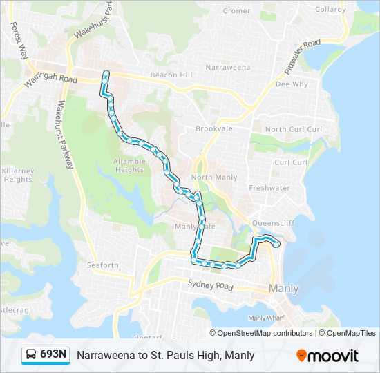 693N bus Line Map