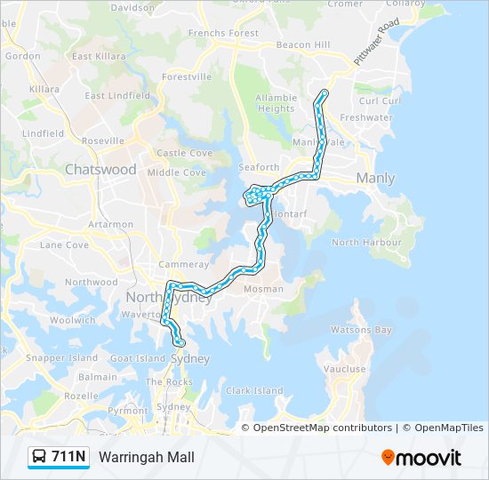 Mapa de 711N de autobús