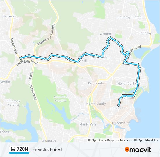 720n Route: Schedules, Stops & Maps - Frenchs Forest (updated)