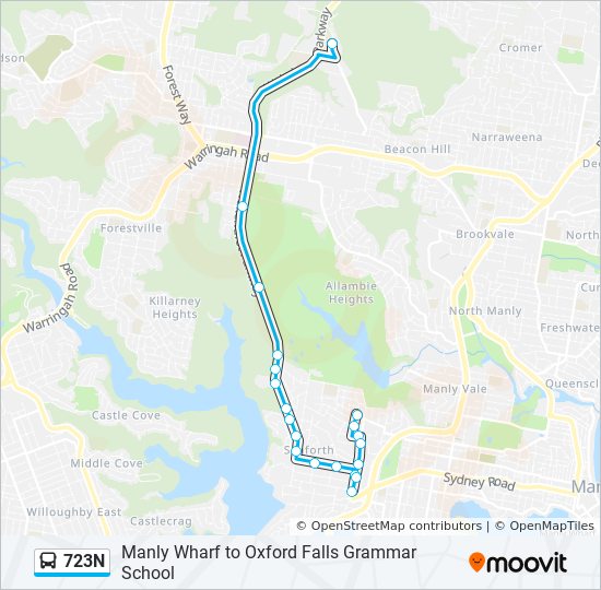 723N bus Line Map