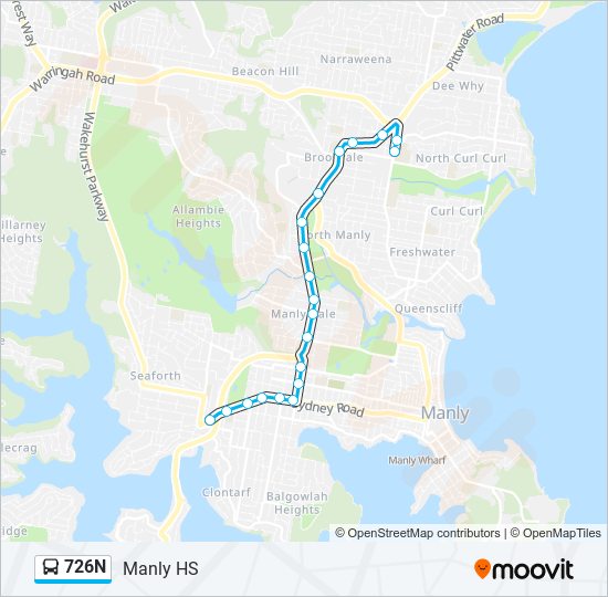 726N bus Line Map